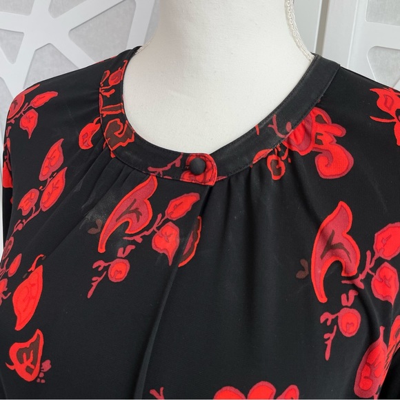 Tory Burch Floral Jersey Dress in Black Mountain Paisley sz L Large - Picture 14 of 16
